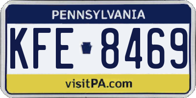 PA license plate KFE8469