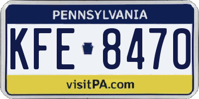 PA license plate KFE8470