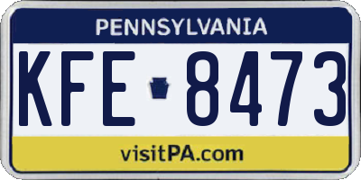 PA license plate KFE8473
