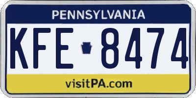 PA license plate KFE8474
