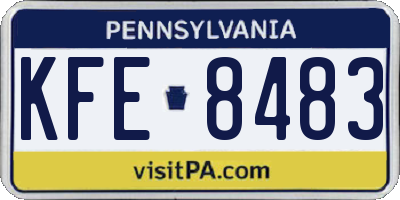 PA license plate KFE8483
