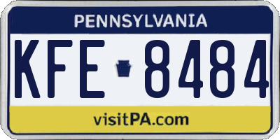 PA license plate KFE8484