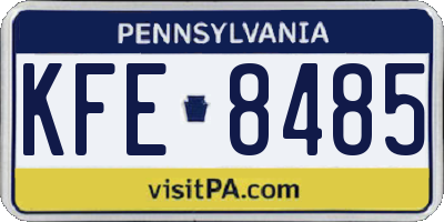 PA license plate KFE8485