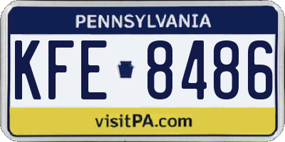 PA license plate KFE8486