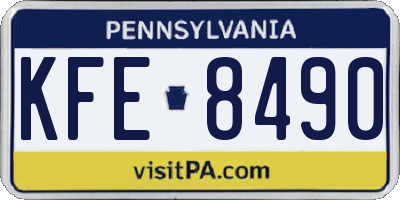PA license plate KFE8490