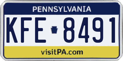 PA license plate KFE8491