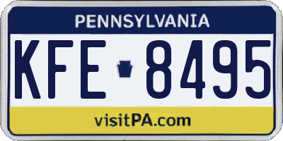 PA license plate KFE8495
