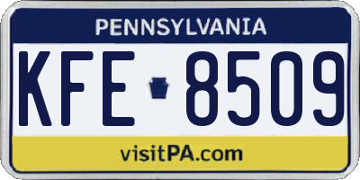 PA license plate KFE8509