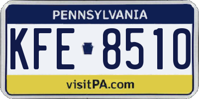 PA license plate KFE8510