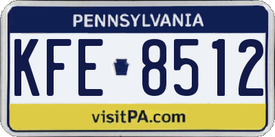 PA license plate KFE8512