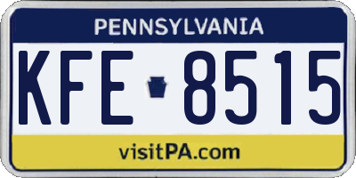 PA license plate KFE8515