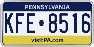 PA license plate KFE8516