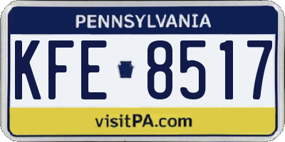 PA license plate KFE8517