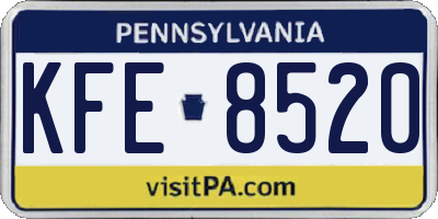 PA license plate KFE8520