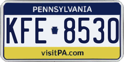 PA license plate KFE8530