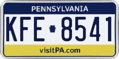 PA license plate KFE8541