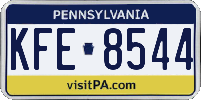 PA license plate KFE8544