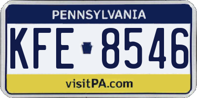 PA license plate KFE8546