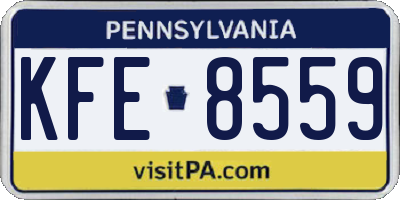 PA license plate KFE8559