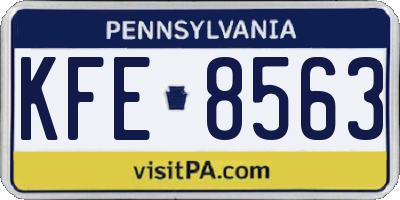 PA license plate KFE8563