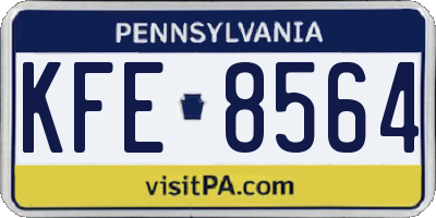 PA license plate KFE8564