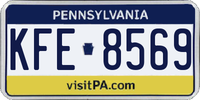 PA license plate KFE8569