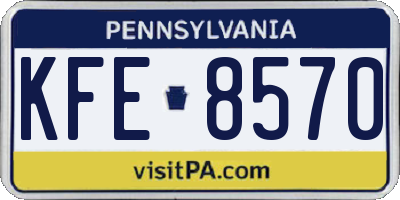 PA license plate KFE8570