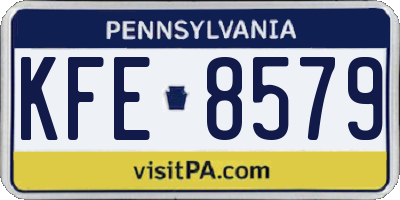 PA license plate KFE8579
