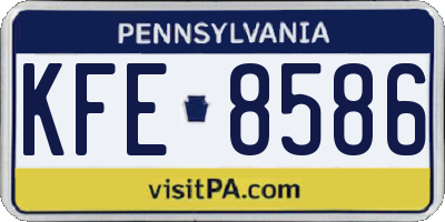 PA license plate KFE8586
