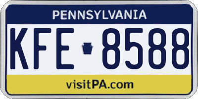PA license plate KFE8588