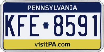 PA license plate KFE8591