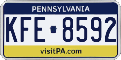 PA license plate KFE8592