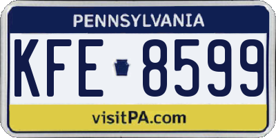 PA license plate KFE8599