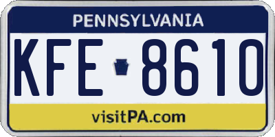 PA license plate KFE8610