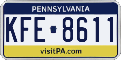 PA license plate KFE8611