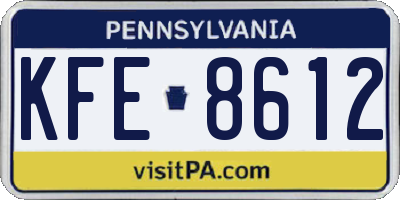 PA license plate KFE8612