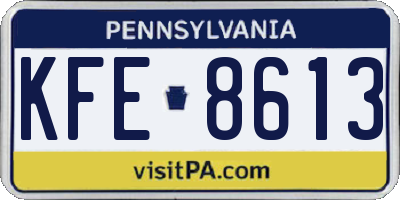 PA license plate KFE8613
