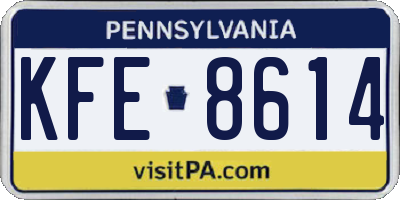 PA license plate KFE8614