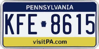 PA license plate KFE8615