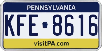 PA license plate KFE8616