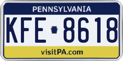 PA license plate KFE8618