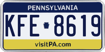 PA license plate KFE8619
