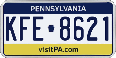PA license plate KFE8621
