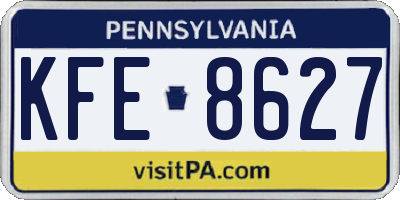 PA license plate KFE8627