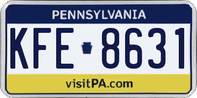 PA license plate KFE8631