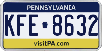 PA license plate KFE8632