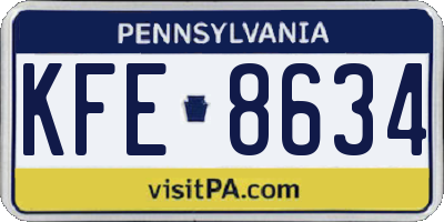 PA license plate KFE8634