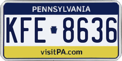 PA license plate KFE8636
