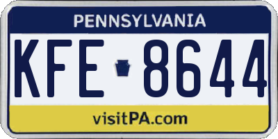 PA license plate KFE8644