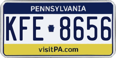 PA license plate KFE8656